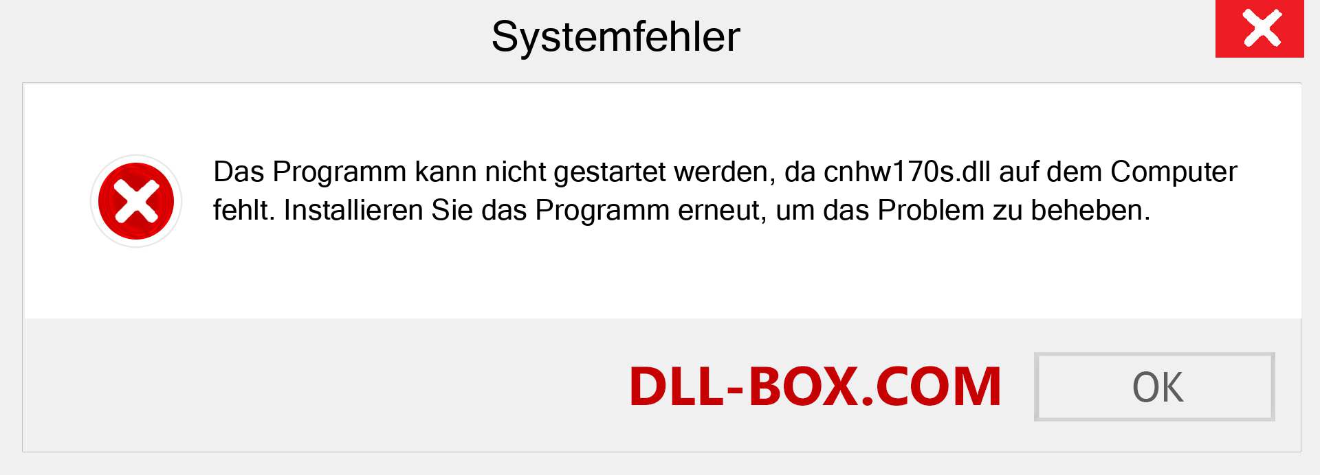 cnhw170s.dll-Datei fehlt?. Download für Windows 7, 8, 10 - Fix cnhw170s dll Missing Error unter Windows, Fotos, Bildern