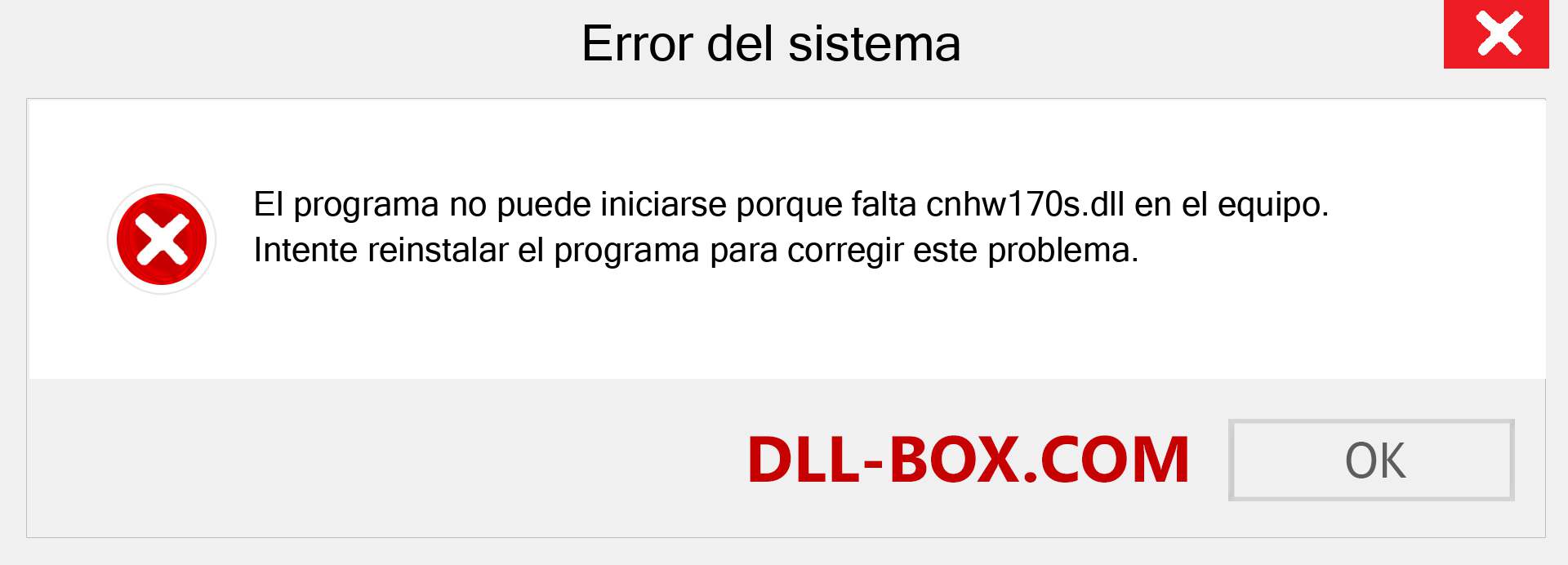 ¿Falta el archivo cnhw170s.dll ?. Descargar para Windows 7, 8, 10 - Corregir cnhw170s dll Missing Error en Windows, fotos, imágenes