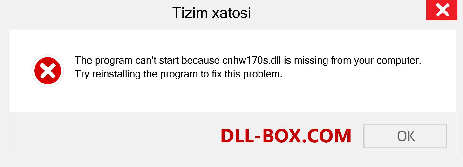 cnhw170s.dll fayli yo'qolganmi?. Windows 7, 8, 10 uchun yuklab olish - Windowsda cnhw170s dll etishmayotgan xatoni tuzating, rasmlar, rasmlar